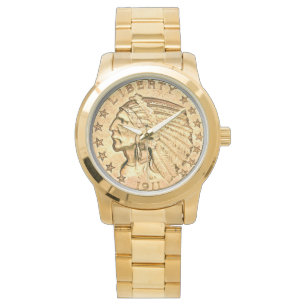 Indischer Head Gold Coin Armbanduhr