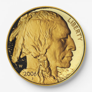 Indischer Head Gold Coin Pappteller