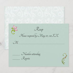 Indischer Hindu-Pfau-Hochzeit RSVP Einladung