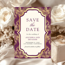 Indischer Hochzeits Purple Gold Lace