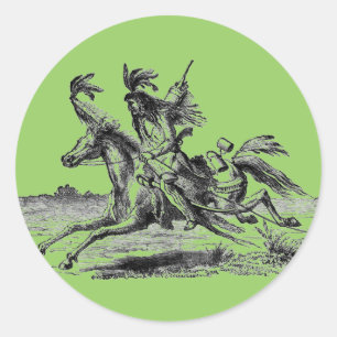 Indischer Horseback-Sticker Runder Aufkleber