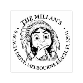 Indischer Junge Schockthema Permastempel