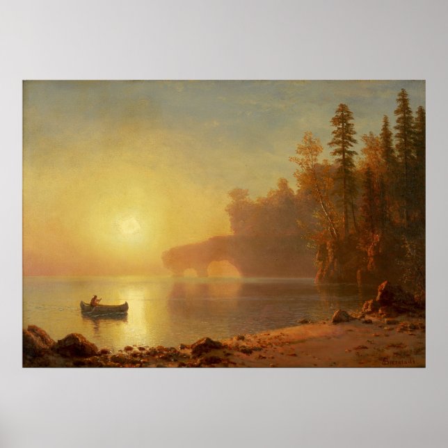 Indischer Kanu von Albert Bierstadt Poster (Vorne)