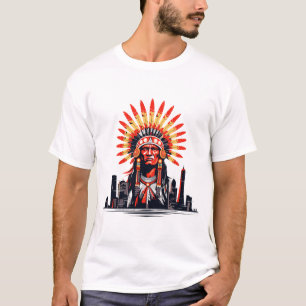 Indischer Koch der amerikanischen Ureinwohner in d T-Shirt