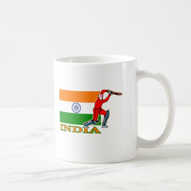 Indischer Kricket-Spieler Kaffeetasse (Rechts)