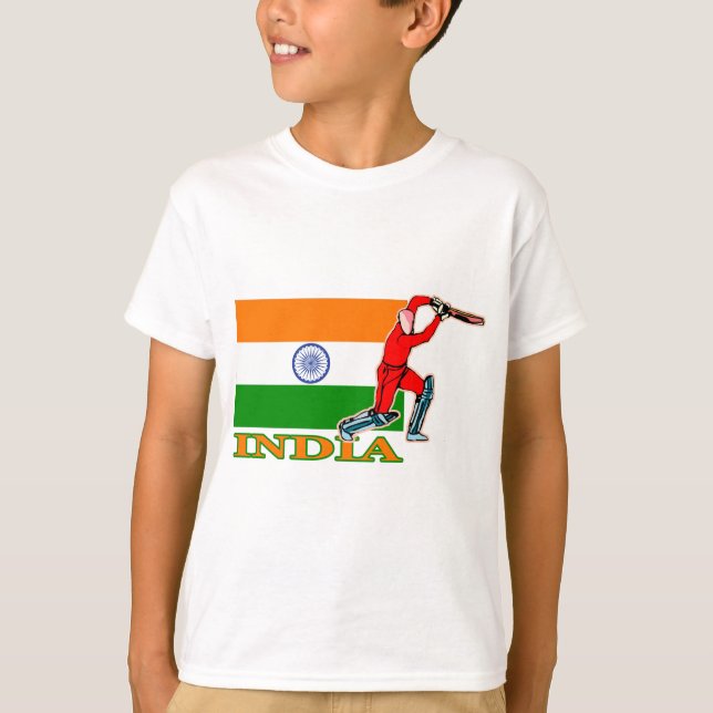 Indischer Kricket-Spieler T-Shirt (Vorderseite)