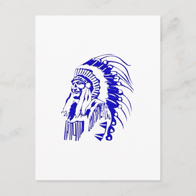 Indischer Krieger #4 Postkarte (Vorderseite)