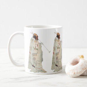Indischer Krieger mit Pfeife Porträt von Karl Bodm Kaffeetasse