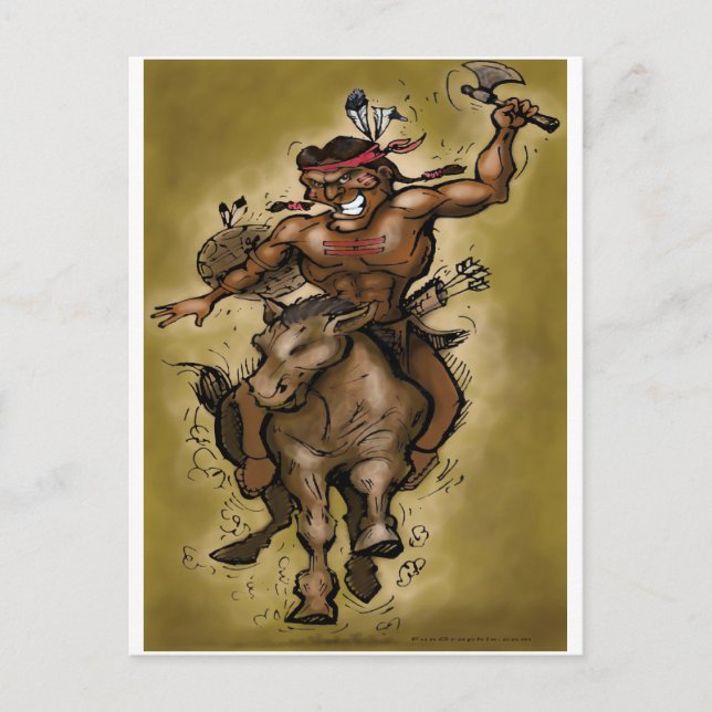 indischer Krieger Postkarte (Vorderseite)