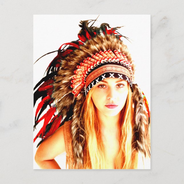 indischer Krieger Postkarte (Vorderseite)