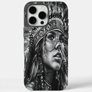 Indischer Kriegergeist mit Federn iPhone 16 Pro Max Hülle