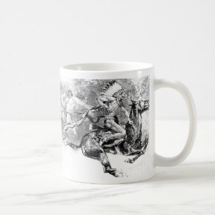 Indischer Leiter, der auf Pferd auflädt: Kaffeetasse