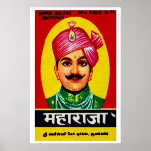 Indischer Mann mit rosa Turban - Matchbox-Druck Poster