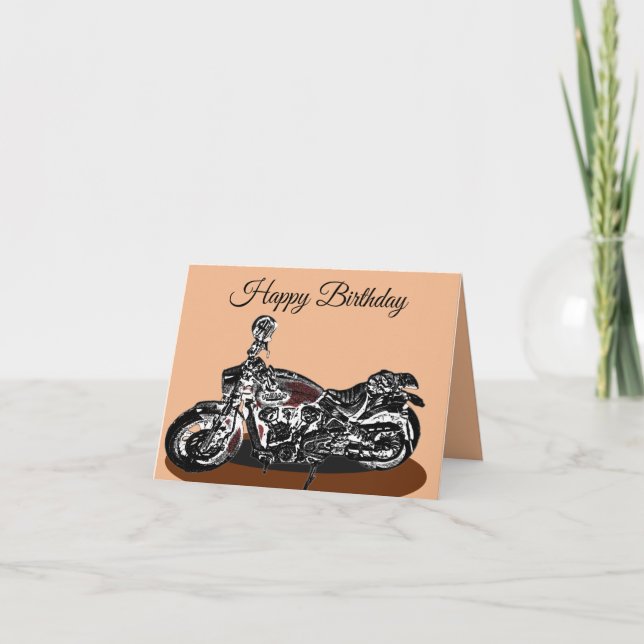 Indischer Motorrad-Geburtstag Karte (Vorderseite)