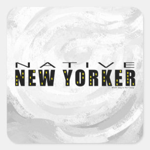 Indischer New Yorker Schwarz Quadratischer Aufkleber