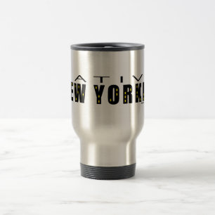Indischer New Yorker Schwarz Reisebecher