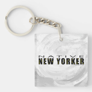 Indischer New Yorker Schwarz Schlüsselanhänger