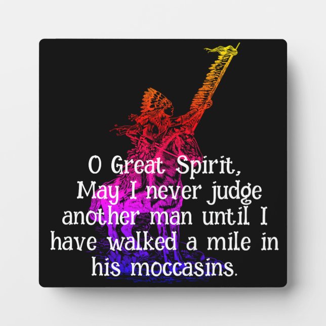 Indischer "O Great Spirit"-Gebetsplatz Fotoplatte (Vorderseite)