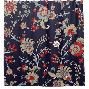 Indischer Paisley, Marinehintergrund, traditionell Duschvorhang