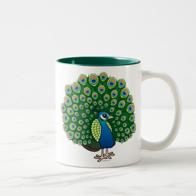 Indischer Pfau Zweifarbige Tasse (Rechts)