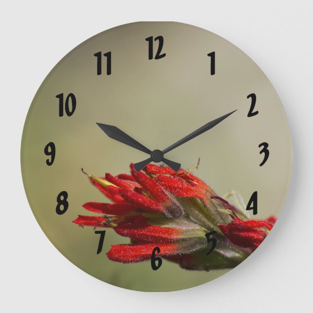 Indischer Pinsel Große Wanduhr (Vorderseite)