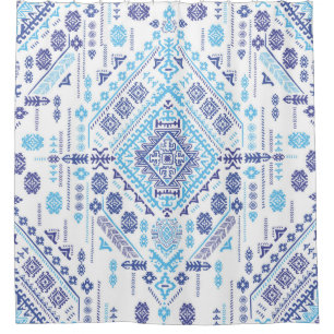 Indischer Pisley Teppich, ethnische Mandala Muster Duschvorhang
