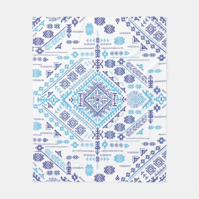 Indischer Pisley Teppich, ethnische Mandala Muster Fleecedecke (Vorderseite)