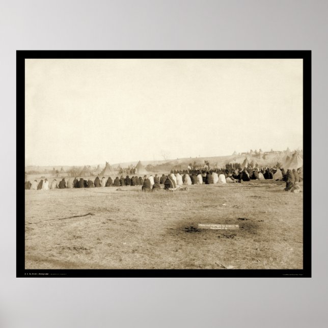 Indischer Rat von Lakota auf Pine Ridge SD 1891 Poster (Vorne)