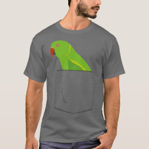 Indischer Ringneck Parakeet Parrot Fake Pocket T-Shirt