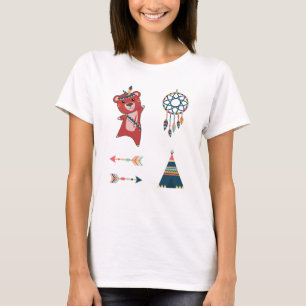 Indischer Rotbärensticker Set Dreamcatcher T-Shirt