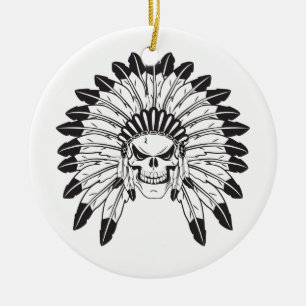 Indischer Schädel-Leiter Keramik Ornament