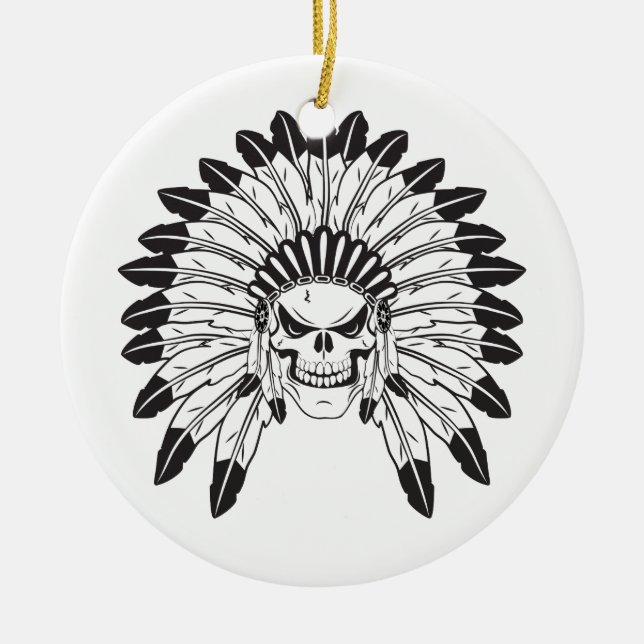 Indischer Schädel-Leiter Keramik Ornament (Vorne)
