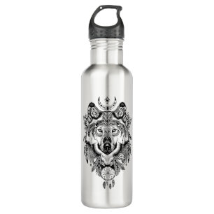 Indischer Stammes- Wolf Edelstahlflasche