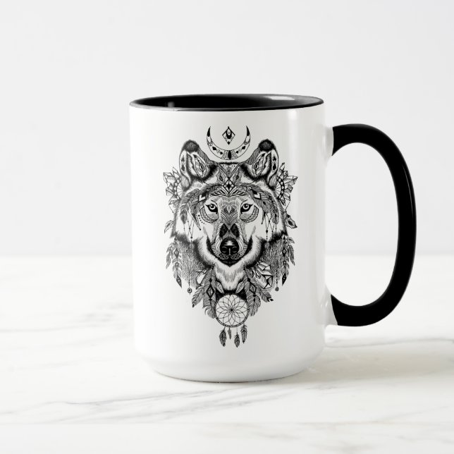 Indischer Stammes- Wolf Tasse (Rechts)