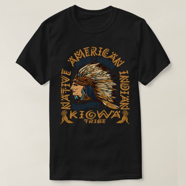 Indischer Stolz und Respekt vor Kiowa Trib T-Shirt (Design vorne)