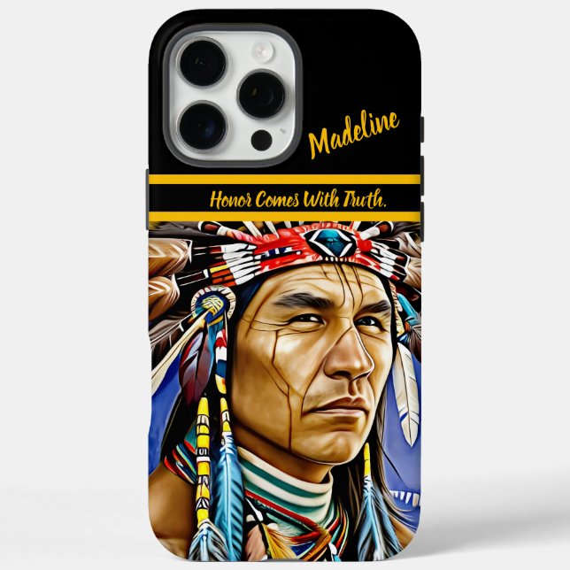 Indischer Symbolismus: Wildes Design iPhone 16 Pro Max Hülle (Rückseite)