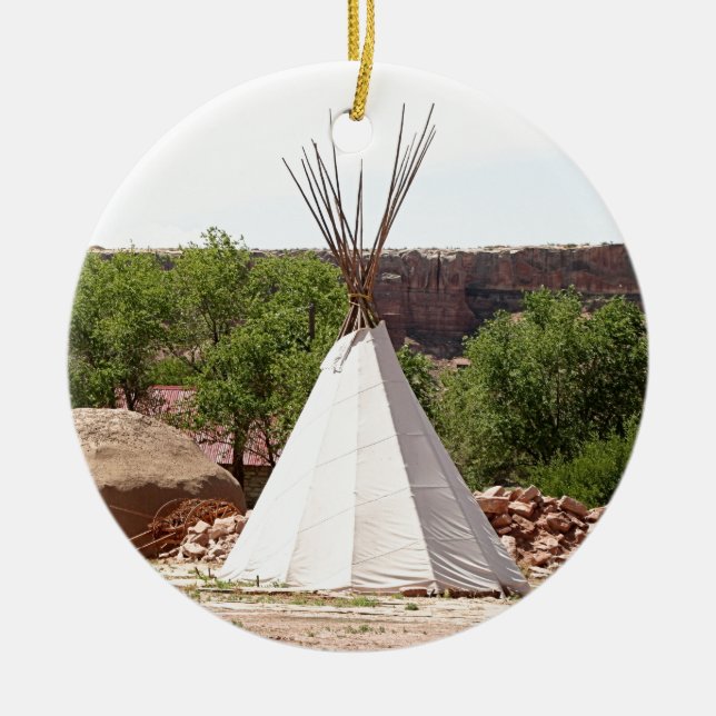 Indischer Teepee, Pionierdorf, Utah Keramikornament (Vorne)