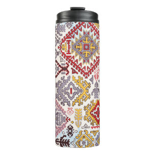 Indischer Teppich, Paisley-Mandala, Yoga Thermosbecher
