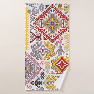 Indischer Teppich-Paisley-Ornament-Muster. Ethnic Badehandtuch