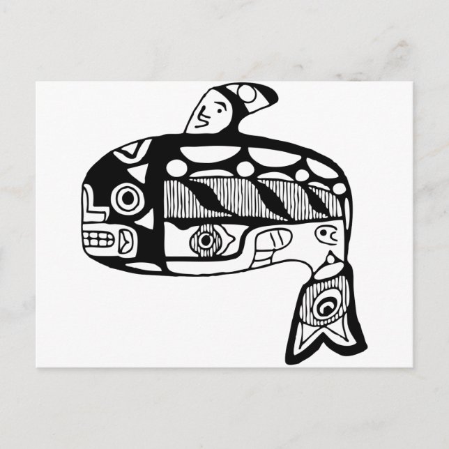 Indischer Tlingit Whale Postkarte (Vorderseite)