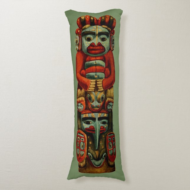 Indischer Totem-Pole des indischen Stammes Seitenschläferkissen (Vorderseite Vertikal)