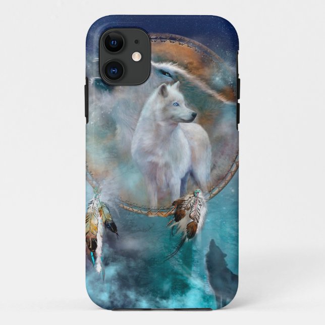 Indischer Träumer und ethnischer Stammeswolf Case-Mate iPhone Hülle (Rückseite)