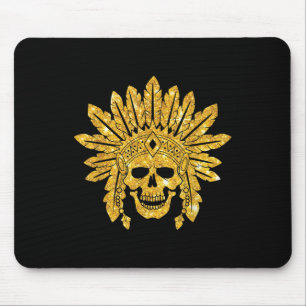 Indischer Ureinwohner - Schädel - Authentischer Kr Mousepad
