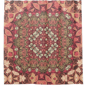 Indisches abstraktes Medaillonmuster. Boho und Sin Duschvorhang