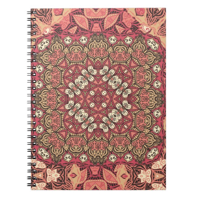 Indisches abstraktes Medaillonmuster. Boho und Sin Notizblock (Vorderseite)