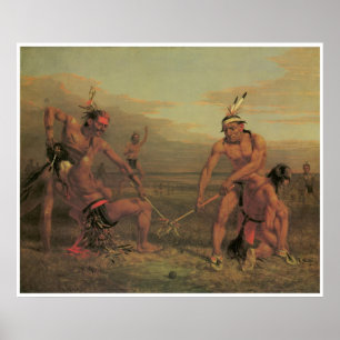 Indisches Ball-Spiel, 1843, amerikanische Poster