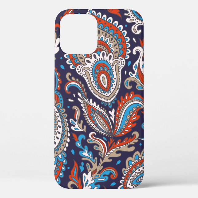 Indisches Blumenpaisley-Medaillon-Muster. Ethnic M Case-Mate iPhone Hülle (Rückseite)