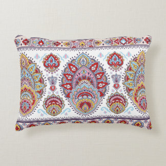 Indisches Blumenpaisley-Medaillon-Muster. Ethnic M Dekokissen