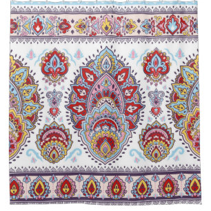 Indisches Blumenpaisley-Medaillon-Muster. Ethnic M Duschvorhang