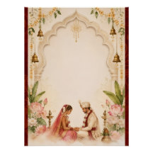 Indisches Braut-und Bräutigam-Hochzeitsposter